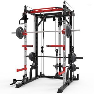 Integrerad Fitness Utrustning Smith Machine Steel Squat Rack Gantry Frame Hem Omfattande träningsenhet Gratis Bänk Tryckramar.11