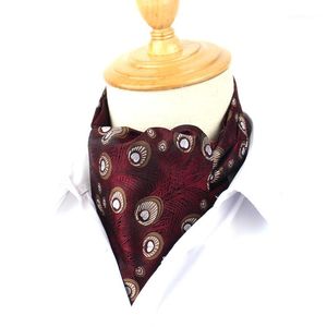 Neck tie set män cravat slipsar klassisk ascot för scrunch själv brittisk stil gentleman polyester jacquard cravats1