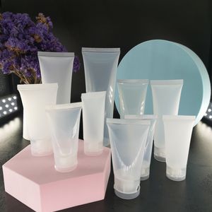 1ピース15ml 30ml 50ml 100mlの空のびんの曇りのプラスチック携帯用チューブ絞り化粧品ローショントラベルボトルハンドクリームゲルサンプル容器