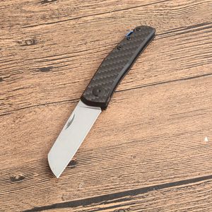 New EDC Pocket Small Folding Knife D2 Stone Wash Blade CNC Carbon Fiber Handle Outdoor Camping Hiking EDC Gear