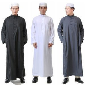 民族の服アラブ男性イスラム男性サウジアラビアJubba Thoba Abaya EID伝統的なソリッドローブサラム服52