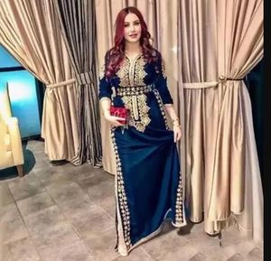 Marokańskie Caftan Suknie Wieczorowe 2022 Appliqued Lace Arabski Muzułmańska Specjalna okazja Dress Prom Party Suknie CG001
