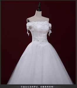 Abiti da sposa senza spalline con applicazioni in pizzo Abito da ballo con lacci che borda la spalla 2022 Abiti formali Robes De Mariee