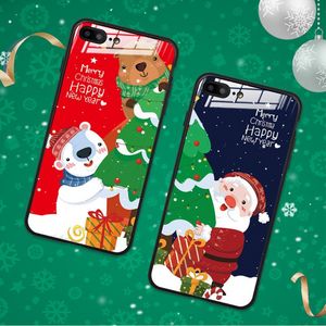 Wholesale glass phone cover for sale - Group buy 2020 new design christmas phone case for iphone11 xr xsmax Christmas Glass Shell plus IPX s Cartoon Cell Phone cover