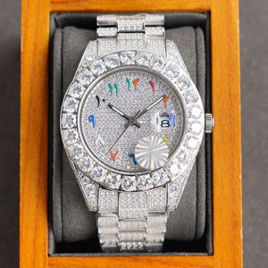 Volldiamant-Herrenuhr, 42 mm, automatische mechanische Uhren, Edelstahl 904L, Swarovski-Herren-Armbanduhr, Damen-Armbanduhr, Montre De Luxe