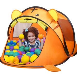 Crianças de desenho animado infantil portátil Tiger atravessando a casa ao ar livre grande tenda de brinquedos pop-up infantil líquido interno piscina de bola de bebê lj200923