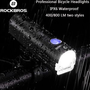Bisiklet Lambaları Aksesuarları toptan satış-Rockbros Yerel Teslimat Bisiklet Işık Yağmur Geçirmez Bisiklet Ön Lamba USB Şarj Far Lümen Çoklu Modları Fener Bisiklet Aksesuarları