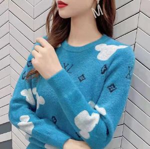 패션 여성 스웨터 최고 품질의 전체 인쇄 편지 뜨개질 스웨터 높은 거리 풀오버 탑 2022GG 브랜드 럭셔리 디자이너
