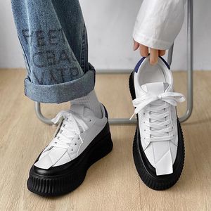 2022 새로운 운동화 두꺼운 바닥 구두 라운드 발가락 캐주얼 패션 하라주쿠 남성 스니커즈