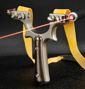 Legering slingshot katapult jakt slingbow laser siktar bågskytte platt gummiband skytte mål jaktbåge utomhus spel leksak