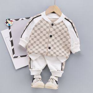 2021 frühling Kind Jungen Mädchen Kleidung Marke Lässige Langarm Brief mantel Sets Säuglings Kleidung Kleinkind Jungen Kleidung 1 2 3 4 5 jahre