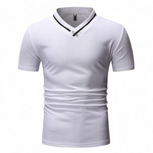 Wholesale navy blue color shirts resale online - Men s T shirt Solid Color V Neck Casual Daily Short Sleeve Tops Lightweight Fashion Big and Tall Sports White Black Navy Blue v1