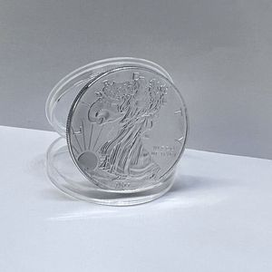10 pcs Non Magneitc 2021 Freedom American Eagle Metal Art 1 OZ Silver Plated 40 Mm Animal Decoration Collectible Coin