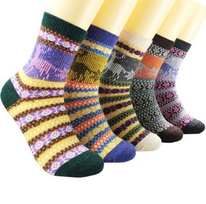 rabbit wool warm socks for girls lady men winter jacquard soft sock