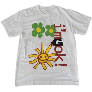 Tees dos homens FLA Independent CPFM CO Branded Manga Curta T-Shirt Girassol Gossip Slogan High Street Loose Summer