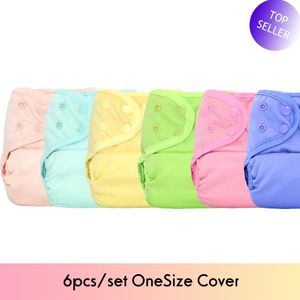 (6pcs/lot)Happy Flute OS Baby Cloth Diaper Cover With or Without Bamboo Insert,waterproof breathable S M& L adjustable 201119