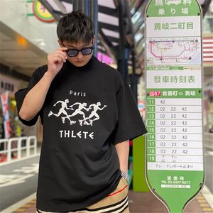 メンズデザイナー春夏パリの手紙走っている印刷ティーTシャツファッションパーカー男性女性カジュアルコットンTシャツブラックホワイト02