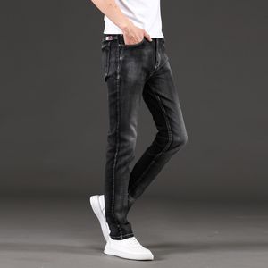 Men's Jeans Slim Gray Black Men Fashion Trend Stretch Denim Trousers Plus Size 42 44 46 Regular-fit Pants Male Brand Clothes