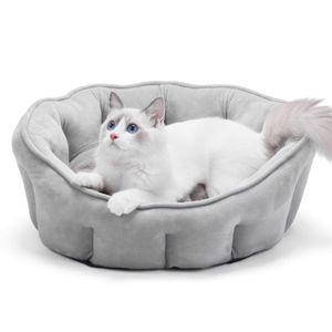 Pet Dog Bed Warm Fleece Kennel House Short Plush Winter Beds For Small Medium Dogs Cats Soft Sofa Cushion Mats Basket 46x46x23cm