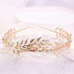 Fermagli per capelli Barrette Tabella delle taglieFascia con foglie dorate Corona da sposa Accessori da sposa