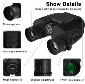 New 10X25 Binoculars HD All-optical Double Green Film Waterproof Binoculars Telescope for Hunting Sports Trekking Bird watch harness 2021 on Sale