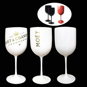 Moet Chandon Ice Imperial White Acrylic Goblet Glass Classic Vin Glasögon För Hem Bar Party Cup Julklapp Champagne Glass LJ200821