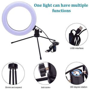 Yeni Tasarım 8 inç Çap 20 cm Canlı Dolgu Işık Masaüstü Tripod 13 W 5 V 84LED 2835 Lamba Boncuk Beyaz Işık USB Bağlantı Vanity Işıkları