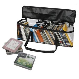 Buchaufbewahrung, große Kapazität, transparente Tasche, wasserdicht, für DVD, abnehmbares Bücherregal, tragbare Reißverschlusstaschen