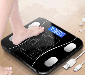 Smart Body Fitness Compositions Gesundheitsanalysator mit Smartphone-App-Waage, USB wiederaufladbar, kabellose digitale Waage H1229