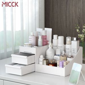 MICCK grande capacità scatola di immagazzinaggio cosmetici trucco smalto contenitore cassetto organizzatore toletta tavolo per la cura della pelle Rack House LJ200812