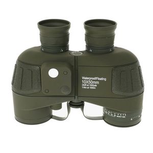 Skyoptikst 10X50 binoculars Green Floating Waterproof with Rangefinder Compass 10X for Hunting Marine Boating Bird Watching
