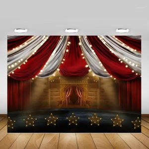 Materiale di base Circus Show Party Pography Sfondo per Po Shoot Stripes Curtain Stage Birthday Born Baby Portrait Pocall1