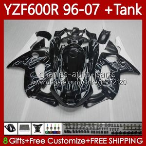 Karosserien + Tank für Yamaha weiße Flammen YZF600R Thundercat YZF 600R 600 R 96–07 Karosserie 86Nr