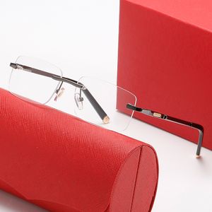 Kadınlar için Güneş Gözlüğü Modaya uygun güneş gözlükleri Basit metal çerçeve Süs değiştirilmiş kol UV400 Plaj Podyum Gösterisi Erkek Moda Tasarımcı Gözlük Kutusu ve Kılıf