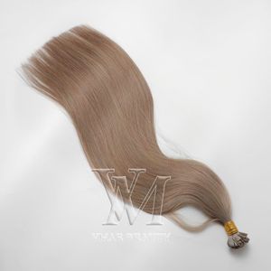 VMAE＃6＃18ヨーロッパの髪の腹部の髪の延長1G馬の100gの自然なまっすぐなケラチン二重描かれたフラットチップ人間の髪の伸縮