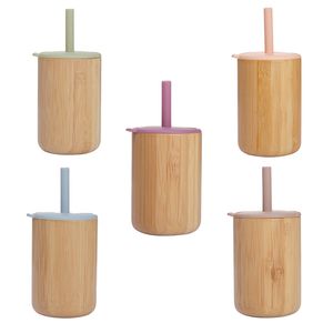 5 färger 1pc baby muggar matar säkra läckage täta bambu silikon s barn lärande dricka sippy cup barn födelsedag gåvor