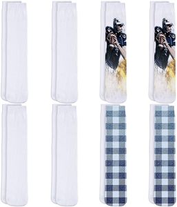 Wholesale Full Sublimation White Socks Textile Thermal Heat Transfer Blanks Printable Stockings Double-sided Printed Athletic Crew Sock Unisex Adults DIY Custom