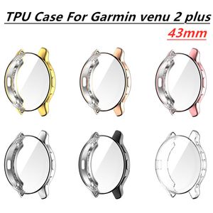 Capa protetor de tela Cobertura completa TPU tampa protetora lavável shell para Garmin Venu 2 mais 43mm relógio inteligente venu2 plus