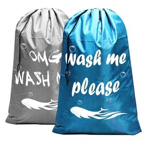 2 Pack Extra Large Laundry Bag, Heavy Duty Travel Laundry Bag, Drawstring Closure Dirty Clothes Bag, Durable Rip-Stop Bag for Ca Y200429