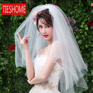 Veli da sposa avorio bianco strato da sposa strato di nozze accessorio a maglia morbida con velo pettine