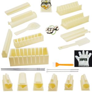 11 pcs DIY Cooking Tools Sushi Kit Home Cozinha Saudável Sushi Roll Roll Maker Sushi Tools Kit com 50 peças Seaweed