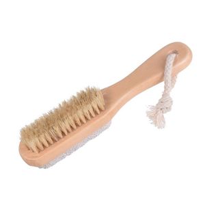 2 in 1 cleaning brushes Natural Body or Foot Exfoliating SPA Brush Double Side with Nature Pumice Stone Soft Bristle Brush