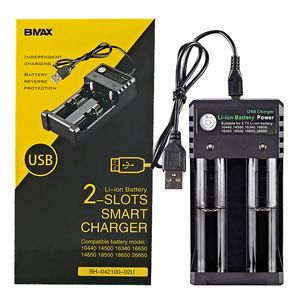 18650 Batteri Dubbel Laddare med USB 2.0 Kabel Lion 2 Slot Lithium Batterier för 20700 26650 18350