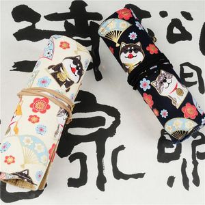 Pencil Cases Japan Fashion Case Akita Dog Roll Bag Gel Pen Storage Protection Custom Creative Curtain B4001