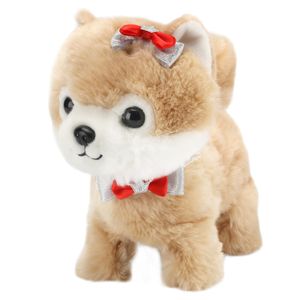 Electronic Dog Robot Teddy Interactive Dog Toys Electronic Plush Animal Pet Toy Walk Bark Leash Teddy Toys For Children LJ201105