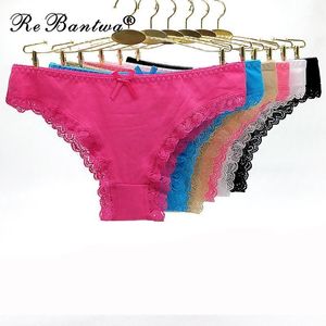 10 st / set bomull trosor för kvinnor sexiga spets transparenta briefs kvinnliga underkläder Lady New Lingerie grossist gratis frakt1