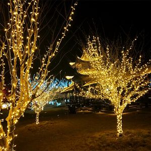 Luzes LED Luzes10m 100 Luzes LED Árvore de Natal Fada Corrente de Luz de Luz Impermeável Casa Jardim Casamento Ao Ar Livre Decoração de Férias Outdoor 201201