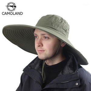 16cm Long Wide Brim Sun Hat Breathable Safari Hat Men Women Boonie Summer UV Protection Cap Hiking Fishing Bucket Beach1