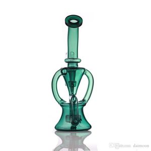 9INCH TORNADO HOOKAH RECYCLER DAB RIGHTS Glass Water Bongs Rökning Rör Heady Pipes Storlek 14mm Joint