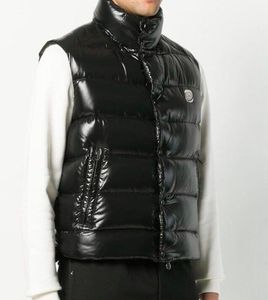 Down jacket vest men and women autumn and winter thick slimming shiny vest vest white duck down